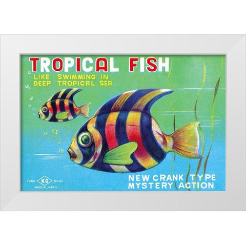 Tropical Fish White Modern Wood Framed Art Print by Retrobot
