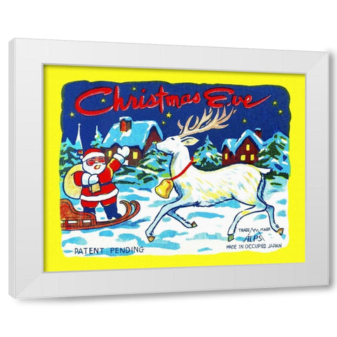 Christmas Eve White Modern Wood Framed Art Print by Unknown