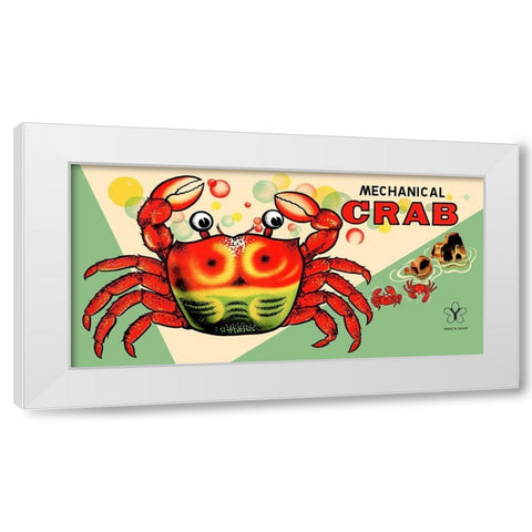 Mechanical Crab White Modern Wood Framed Art Print by Retrobot