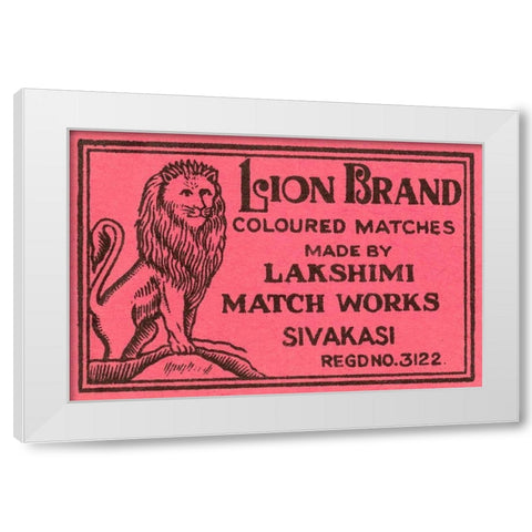 Lion Brand Coloured Matches White Modern Wood Framed Art Print by Phillumenart