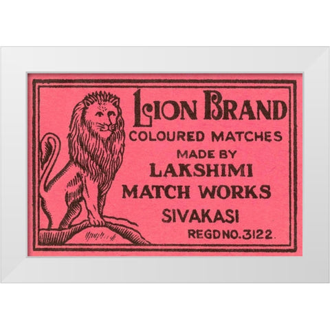 Lion Brand Coloured Matches White Modern Wood Framed Art Print by Phillumenart
