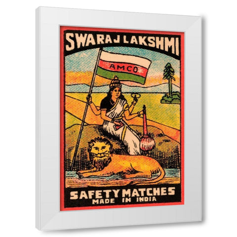 Swaraj Lakshmi Safety Matches White Modern Wood Framed Art Print by Phillumenart