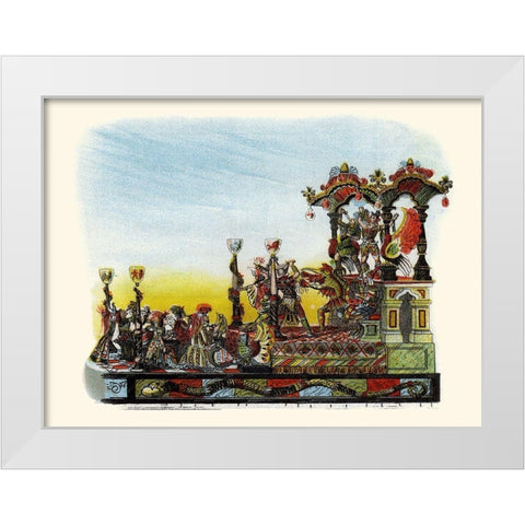 Theatre - Mardi Gras Parade Float Design White Modern Wood Framed Art Print by Unknown