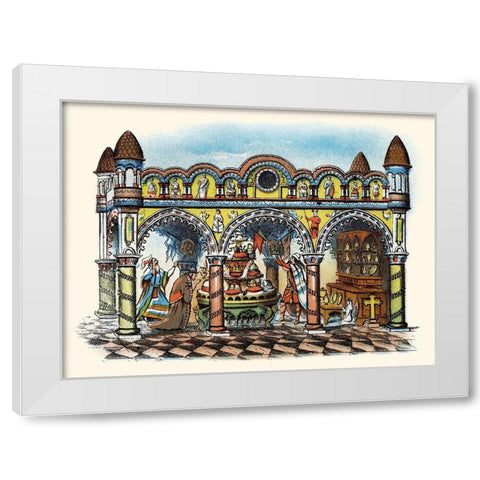 The Rape of the Crowns White Modern Wood Framed Art Print by Unknown