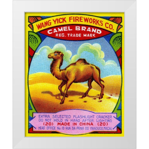 Wang Yick Fireworks Camel Brand White Modern Wood Framed Art Print by Unknown