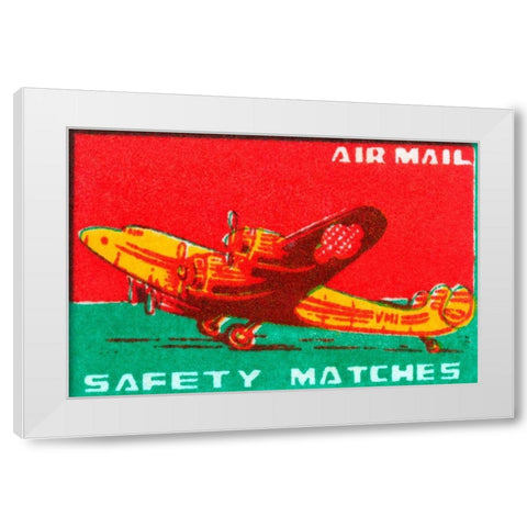 Air Mail Safety Matches White Modern Wood Framed Art Print by Unknown