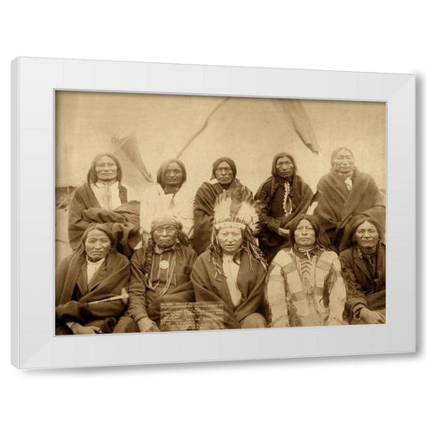 Lakota Chiefs White Modern Wood Framed Art Print by Grabill, John C.H.