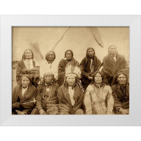 Lakota Chiefs White Modern Wood Framed Art Print by Grabill, John C.H.