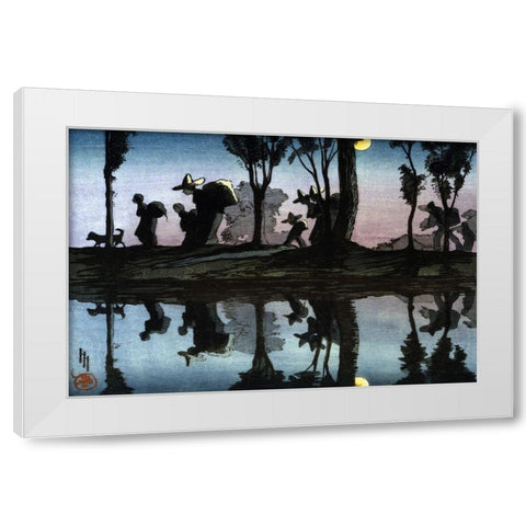 Moonlight on the Viga Canal White Modern Wood Framed Art Print by Hyde, Helen