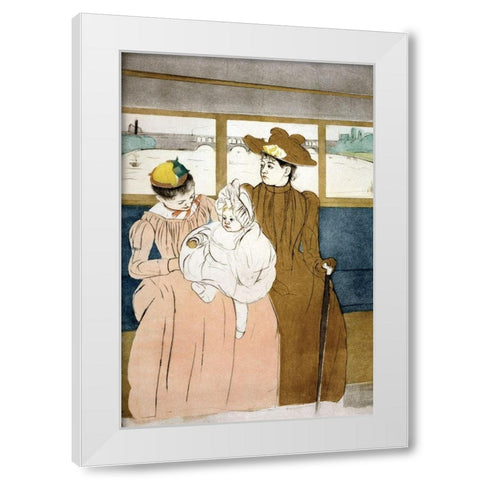 In the Omnibus White Modern Wood Framed Art Print by Cassatt, Mary