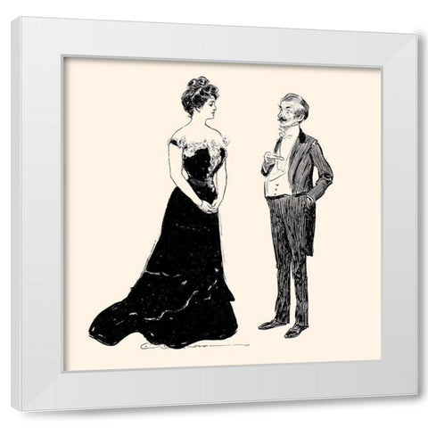Yes, Dearest White Modern Wood Framed Art Print by Gibson, Charles Dana