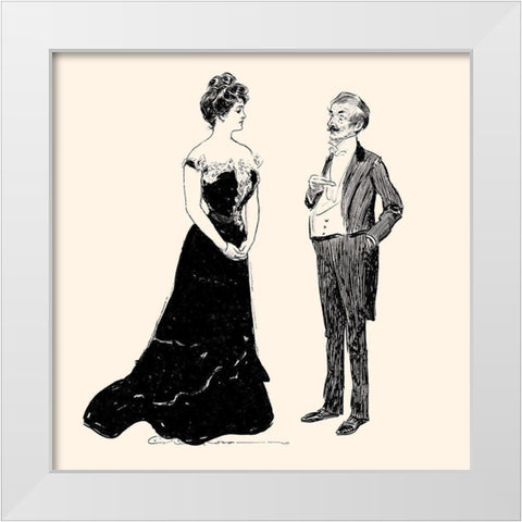 Yes, Dearest White Modern Wood Framed Art Print by Gibson, Charles Dana