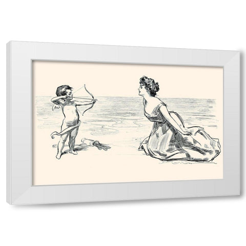 Big Game White Modern Wood Framed Art Print by Gibson, Charles Dana