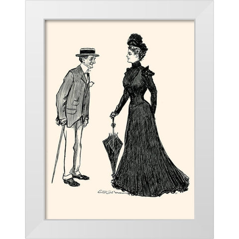 How Long Should I wear Mourning White Modern Wood Framed Art Print by Gibson, Charles Dana