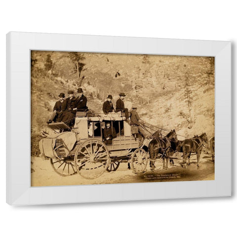 Deadwood Coach White Modern Wood Framed Art Print by Grabill, John C.H.