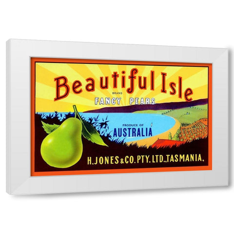 Beautiful Isle Brand Fancy Pears White Modern Wood Framed Art Print by Unknown