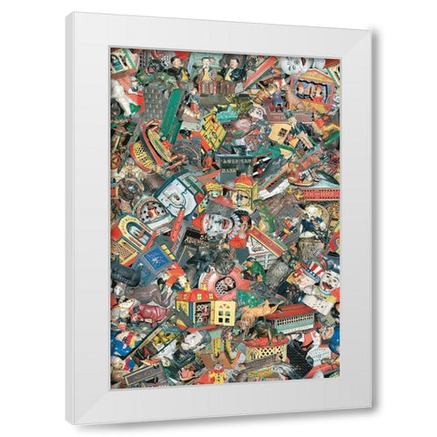 Cast Iron Mechanical Banks 2 White Modern Wood Framed Art Print by Jones, Bill