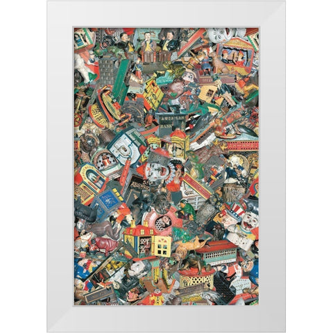 Cast Iron Mechanical Banks 2 White Modern Wood Framed Art Print by Jones, Bill