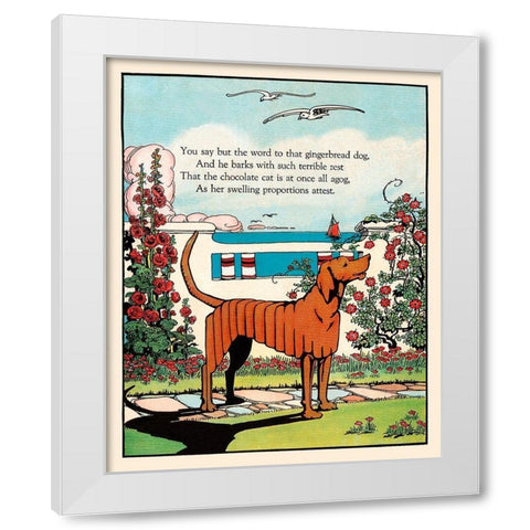 Gingerbread Dog White Modern Wood Framed Art Print by Field, Eugene