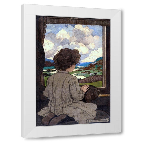 Journey White Modern Wood Framed Art Print by Green Elizabeth Shippen