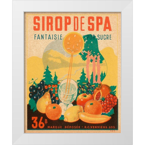 Sirop de Spa White Modern Wood Framed Art Print by Vintage Booze Labels