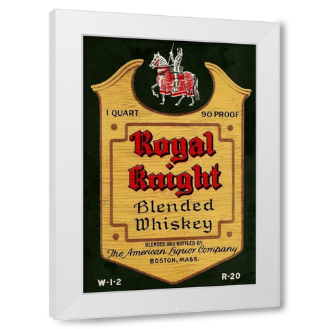 Royal Knight Blended Whiskey White Modern Wood Framed Art Print by Vintage Booze Labels