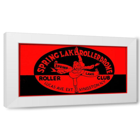 Spring Lake Rollerdome Roller Club White Modern Wood Framed Art Print by Retrorollers