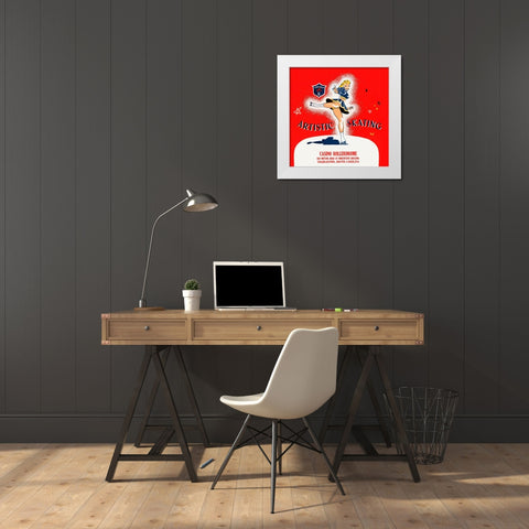 Artistic Skating White Modern Wood Framed Art Print by Retrorollers