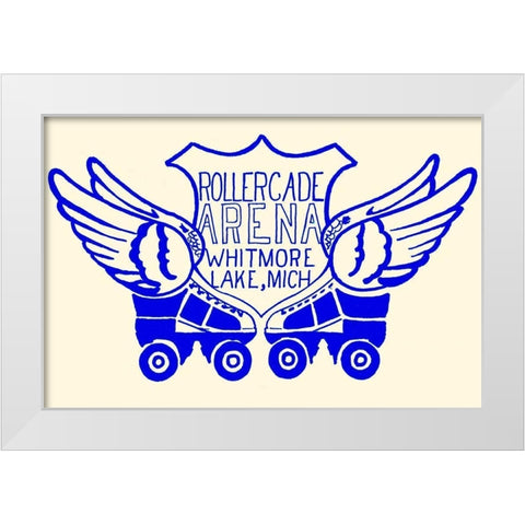 Rollercade Arena White Modern Wood Framed Art Print by Retrorollers