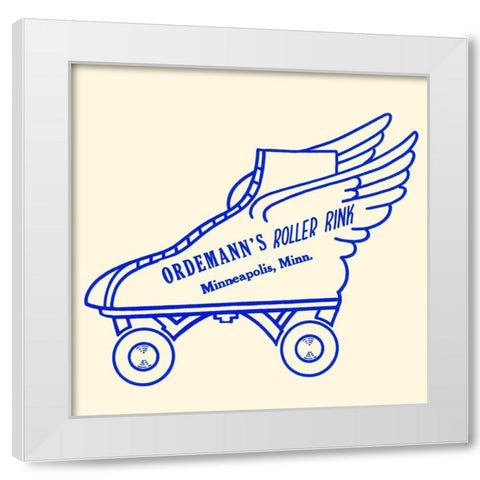 Ordemanns Roller Rink White Modern Wood Framed Art Print by Retrorollers