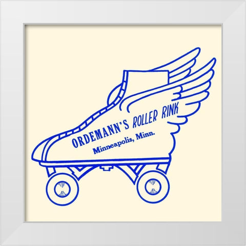 Ordemanns Roller Rink White Modern Wood Framed Art Print by Retrorollers