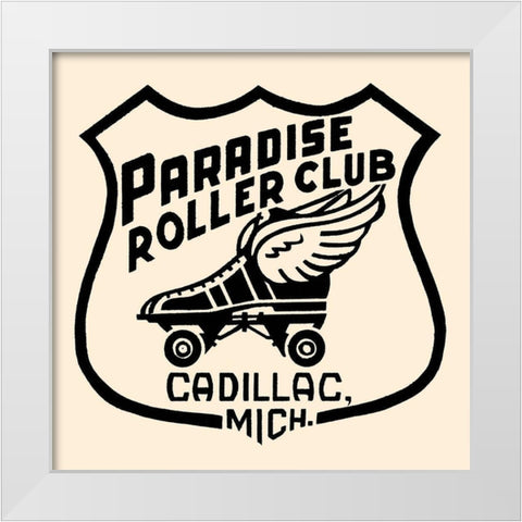 Paradise Roller Club White Modern Wood Framed Art Print by Retrorollers
