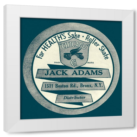 For Healths Sake Roller Skate White Modern Wood Framed Art Print by Retrorollers