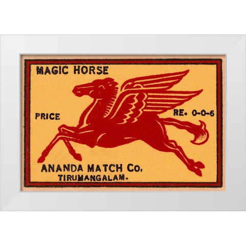 Magic Horse Matches White Modern Wood Framed Art Print by Phillumenart