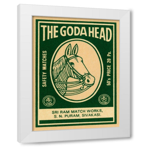 The Goda Head M White Modern Wood Framed Art Print by Phillumenart