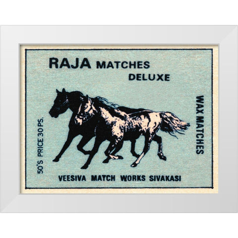 Raja Matches Deluxe White Modern Wood Framed Art Print by Phillumenart