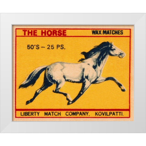 The Horse Matches White Modern Wood Framed Art Print by Phillumenart