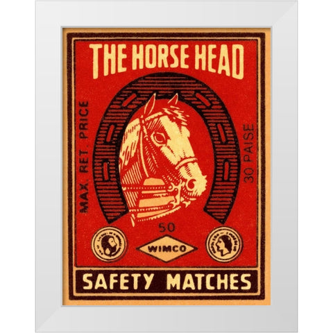 The Horse Head Safety Matches White Modern Wood Framed Art Print by Phillumenart
