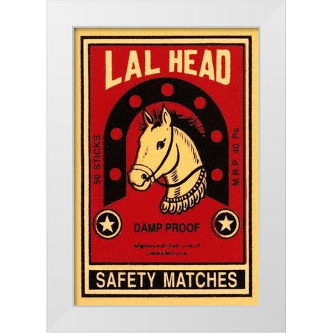 LAL Head Safety Matches White Modern Wood Framed Art Print by Phillumenart