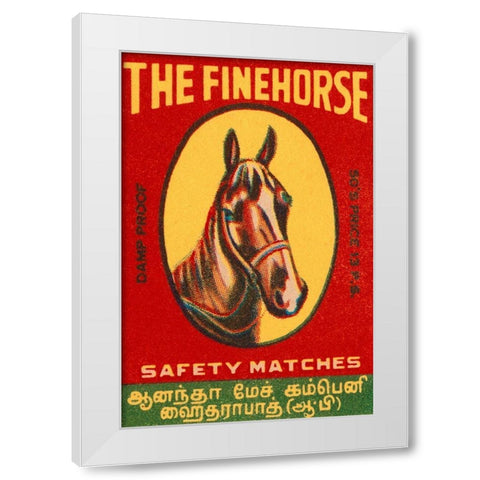 The Fine Horse Safety Matches White Modern Wood Framed Art Print by Phillumenart
