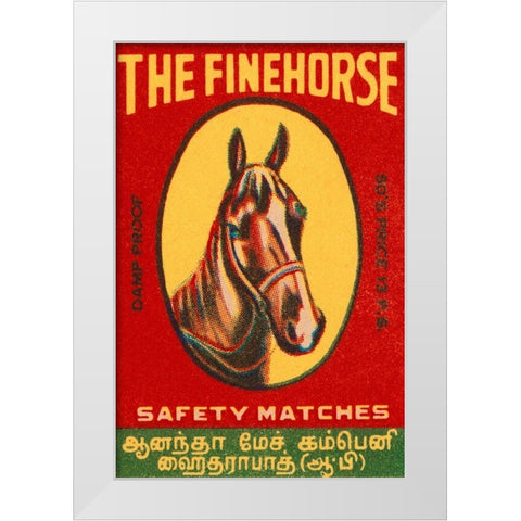 The Fine Horse Safety Matches White Modern Wood Framed Art Print by Phillumenart