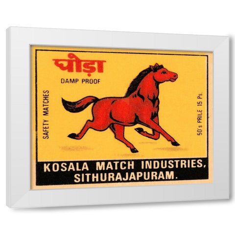 Kosala Match Industries Safety Matches White Modern Wood Framed Art Print by Phillumenart