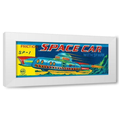 SP-1 Friction Space Car White Modern Wood Framed Art Print by Retrotrans