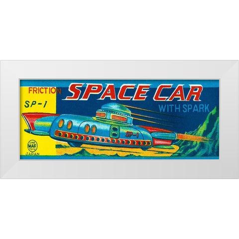 SP-1 Friction Space Car White Modern Wood Framed Art Print by Retrotrans