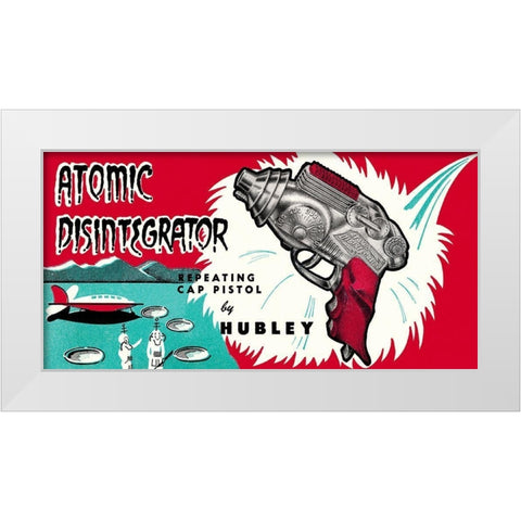 Atomic Disintegrator White Modern Wood Framed Art Print by Retrogun