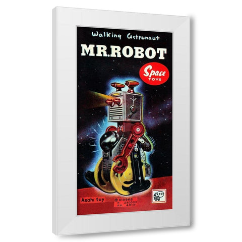 Mr. Robot White Modern Wood Framed Art Print by Retrobot