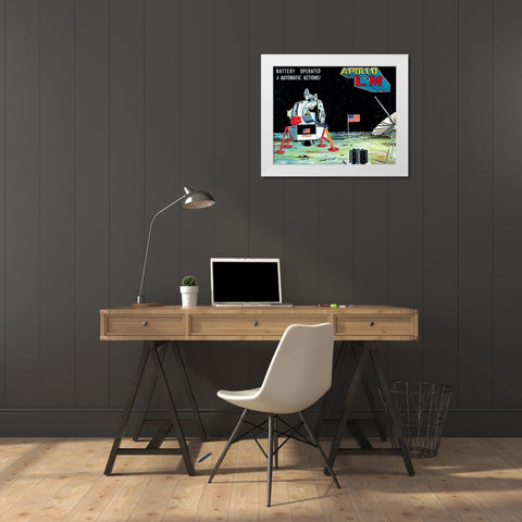 Apollo L-M White Modern Wood Framed Art Print by Retrorocket