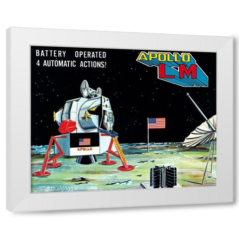 Apollo L-M White Modern Wood Framed Art Print by Retrorocket