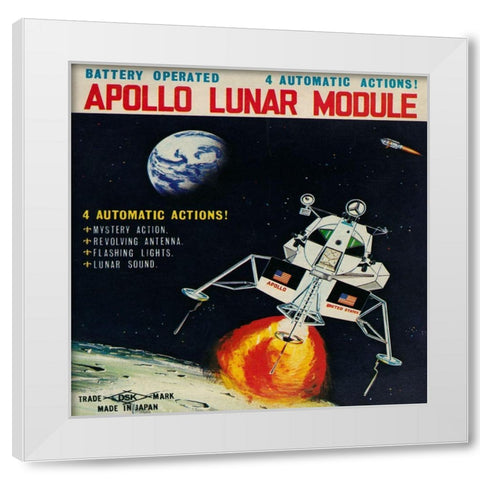 Apollo Lunar Module White Modern Wood Framed Art Print by Retrorocket