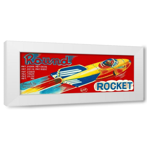 Round Rocket White Modern Wood Framed Art Print by Retrorocket